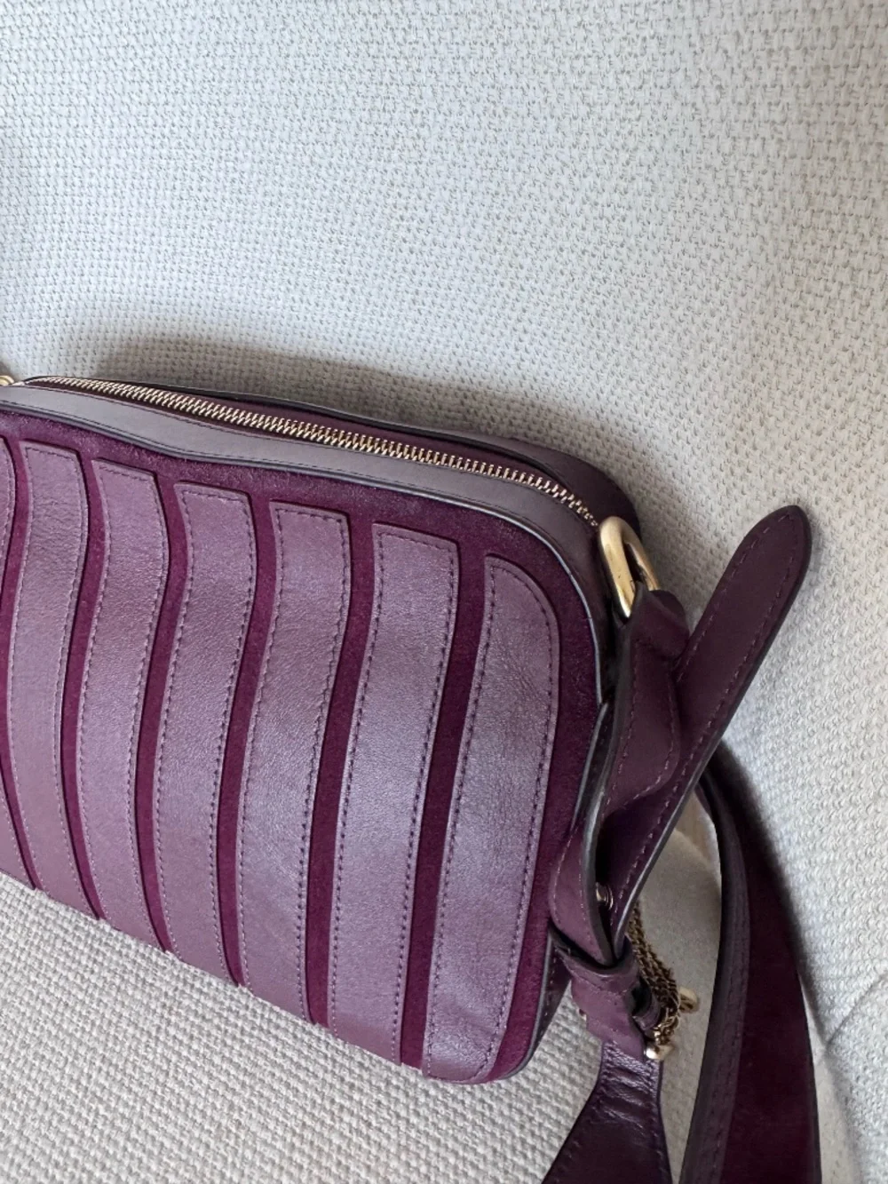 MICHAEL Michael Kors Plum Purple Brooklyn Suede/Leather CrossBody Bag